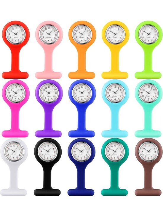 15 Pack Clip-On Nurse Watches | Silicone Fob Stethoscope Watch for Nurses main image 4